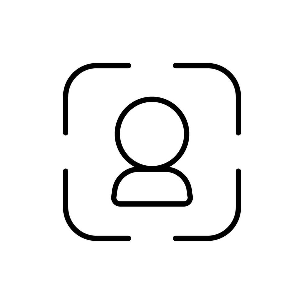 Simple biometric or facial recognition icon. Vector. vector