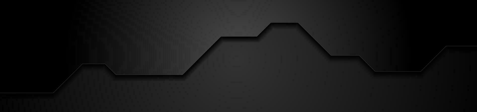 Abstract black futuristic tech banner design vector