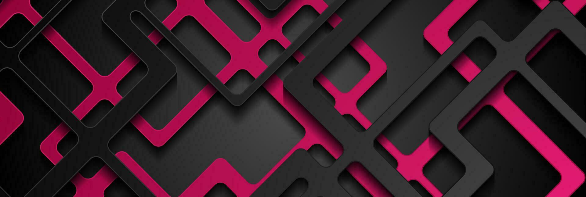 Abstract pink black paper cut stripes corporate background vector