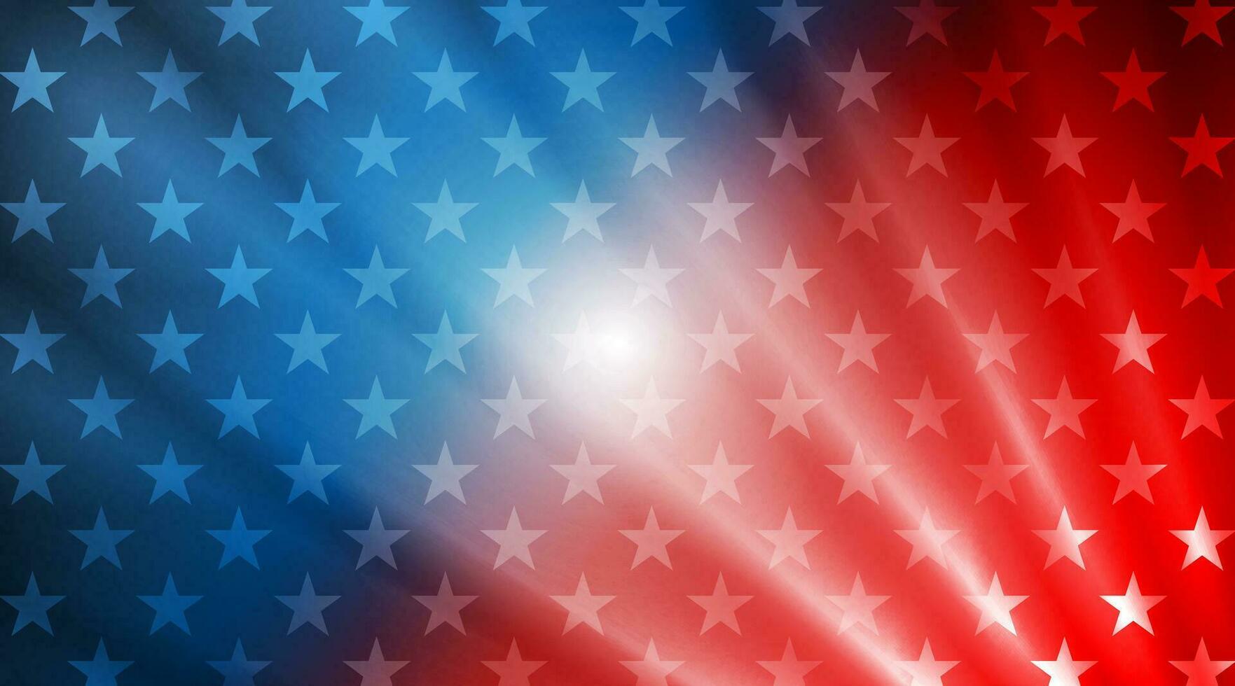 USA flag colors, stars and rays abstract background vector