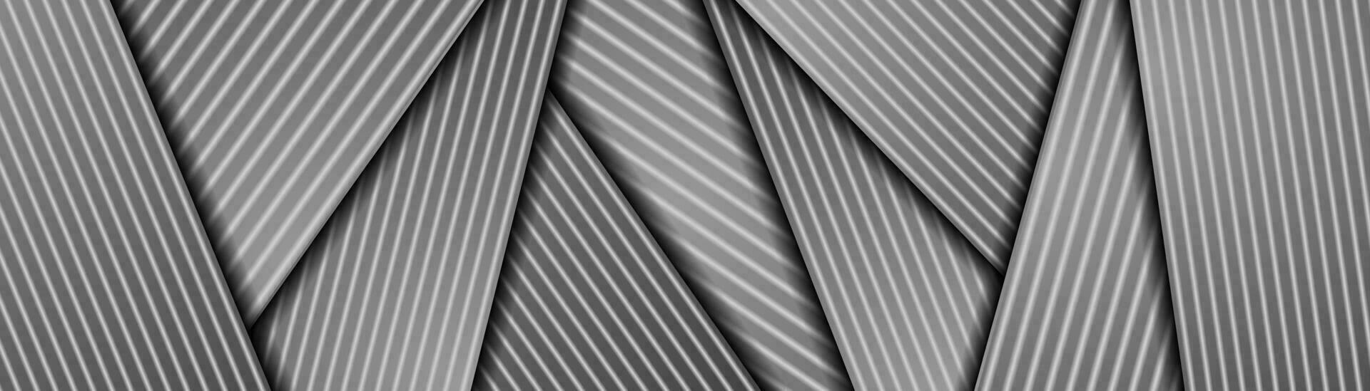 Abstract grey monochrome smooth stripes corporate banner vector