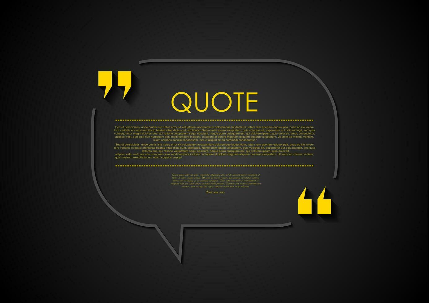 Quote speech bubble abstract design vector