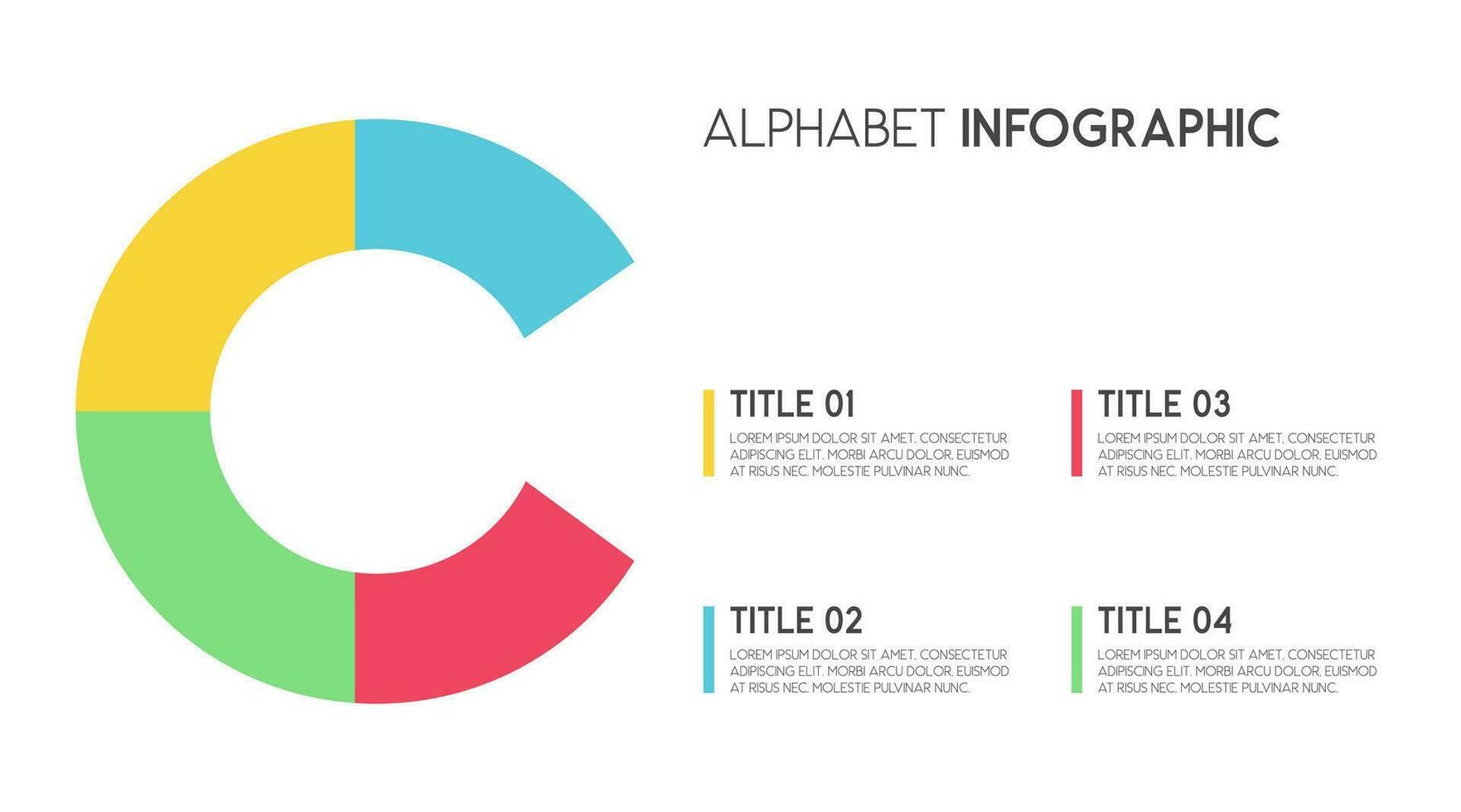 Letter C vector alphabet and other elements for infographics