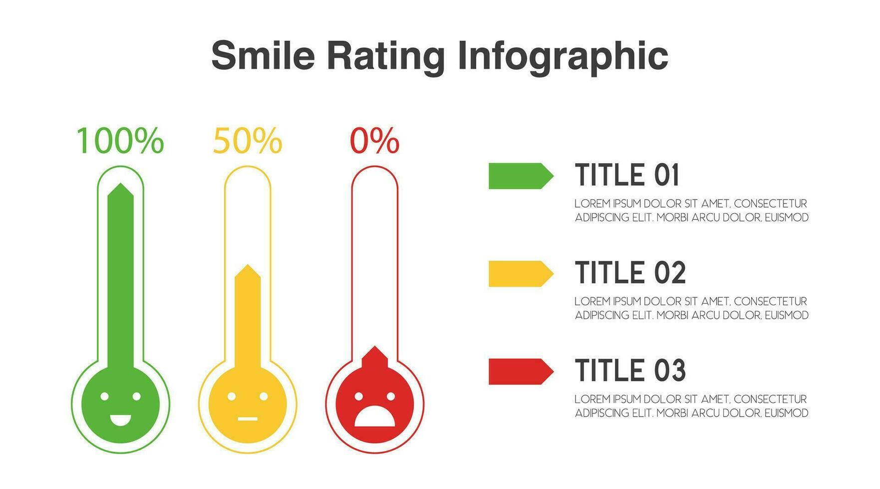 Feedback3 options smile rating infographic scale emoji face of customer satisfaction concep vector