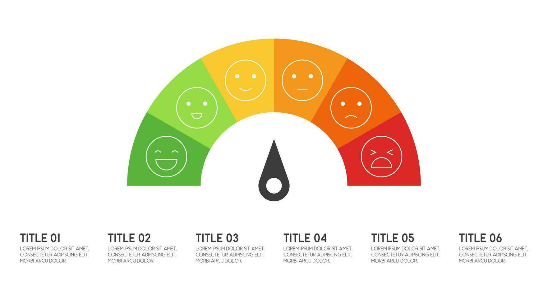 Rating scale horizontal gauge measurement assessment 6 levels vector