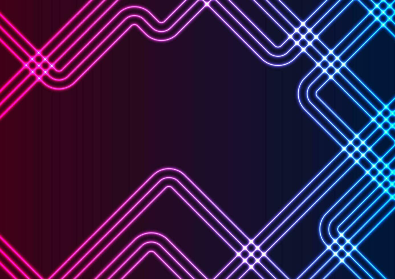 Abstract geometric hi-tech background with neon lines vector