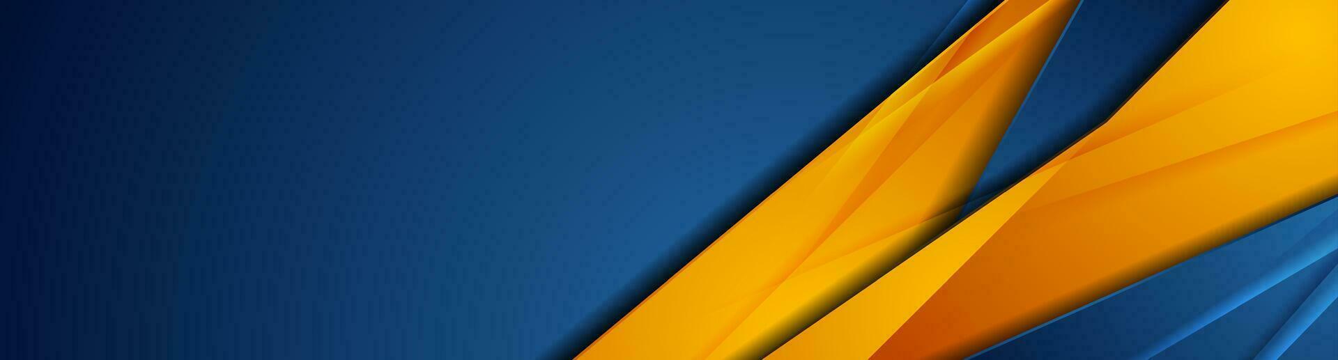 High contrast blue orange abstract tech corporate banner design vector