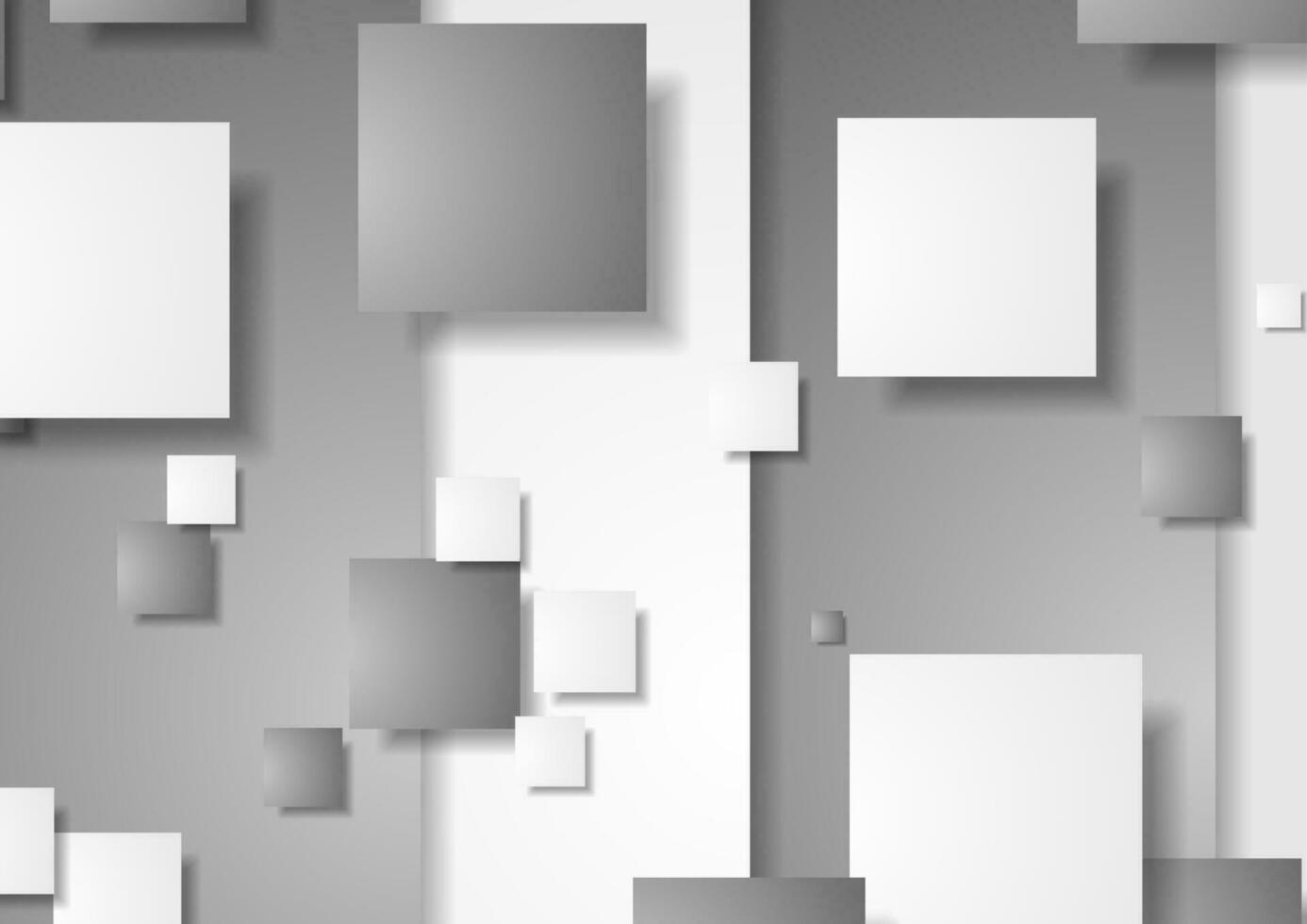 Grey and white squares abstract technical background vector