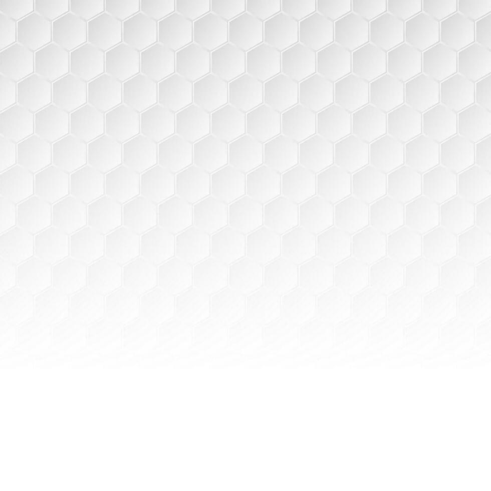 White geometric hexagons abstract technology background vector