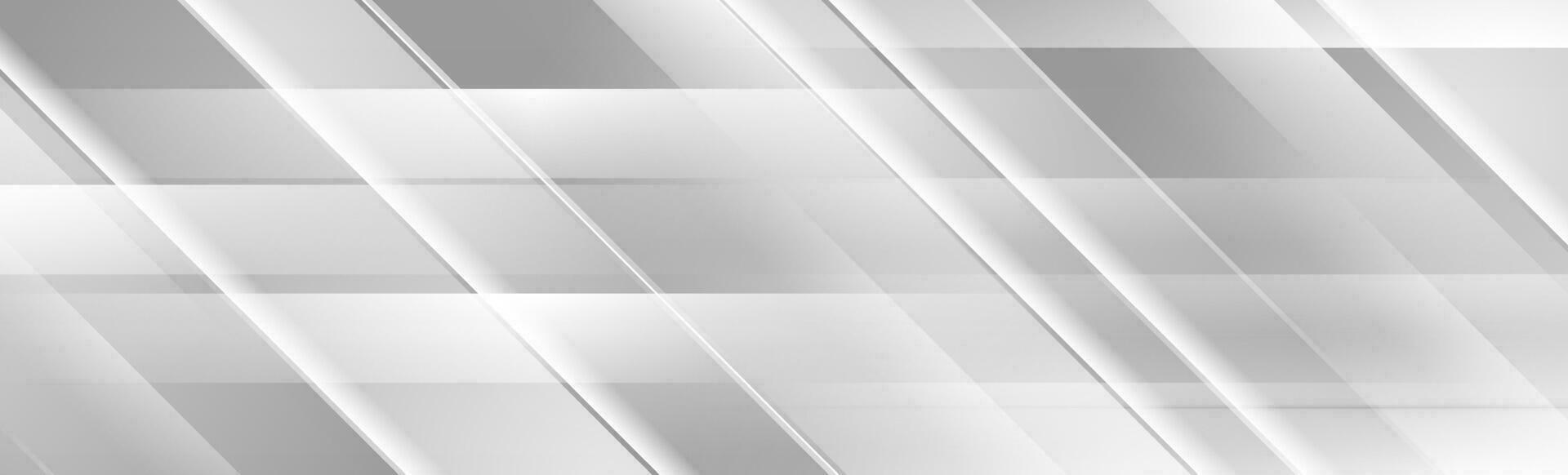 Silver grey geometric abstract tech banner design vector
