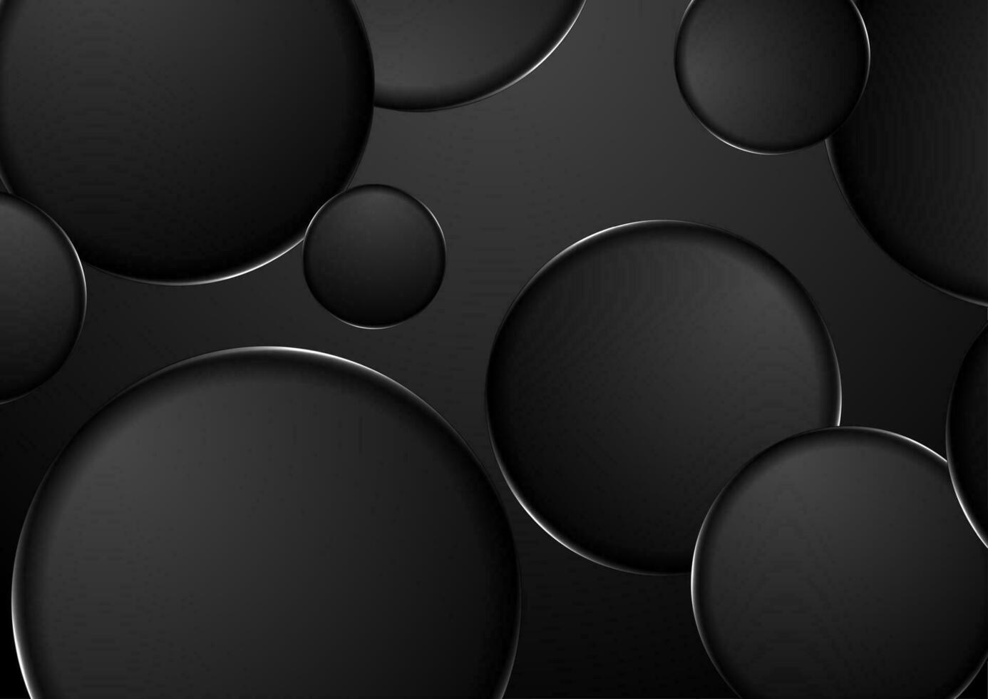 Futuristic geometric background with black glowing circles vector