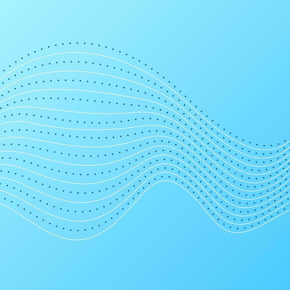 Bright blue abstract concept wavy lines background vector
