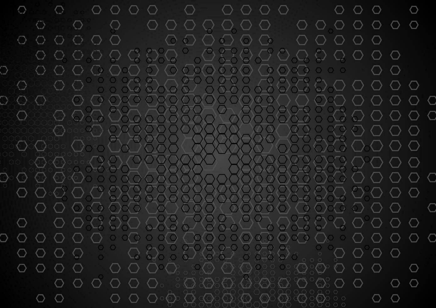 Abstract tech black hexagons texture background vector