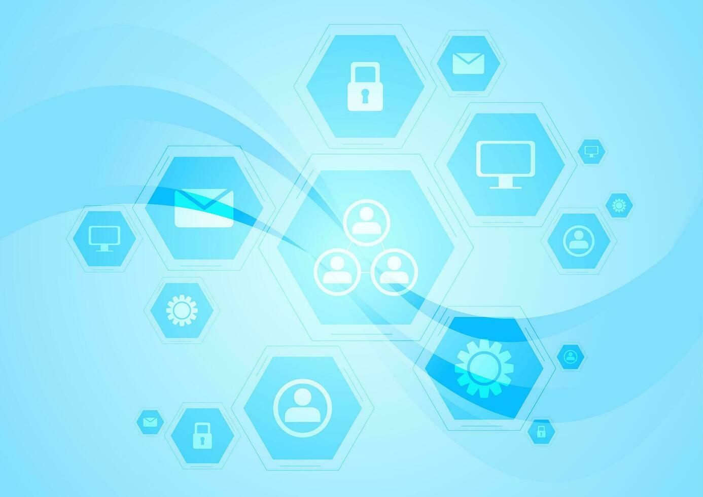 Blue hi-tech wavy background vector