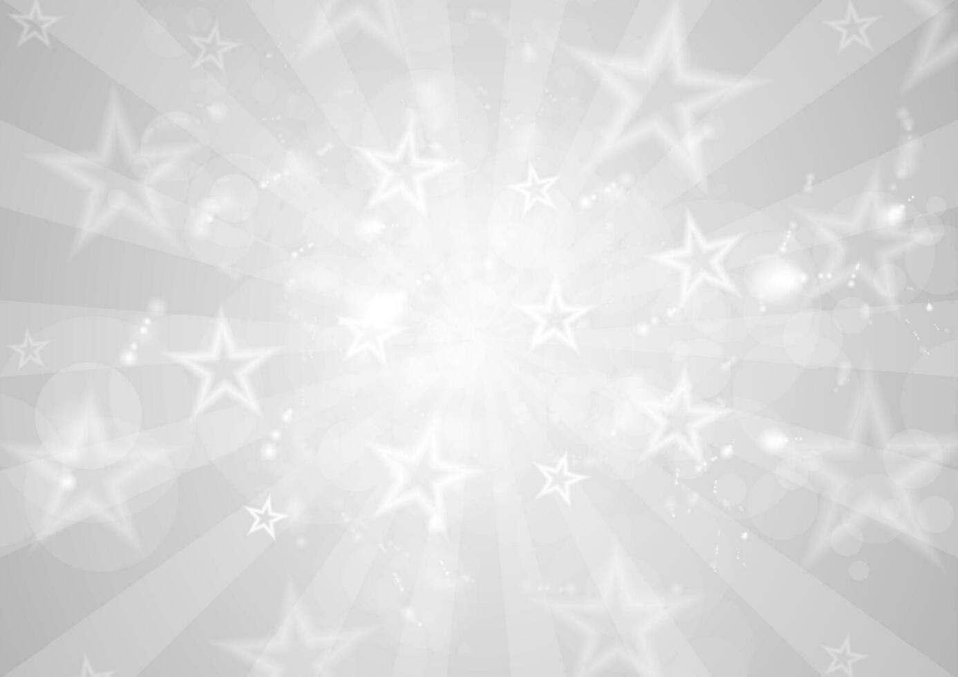 Abstract grey retro background with beams and stars vector