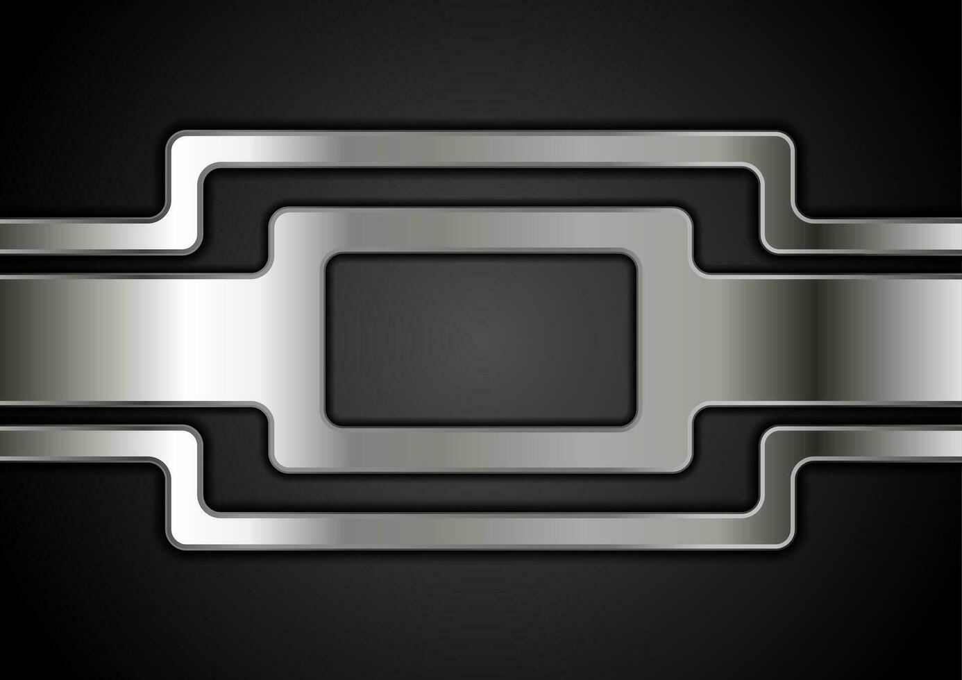 Silver metallic abstract technology vector art background