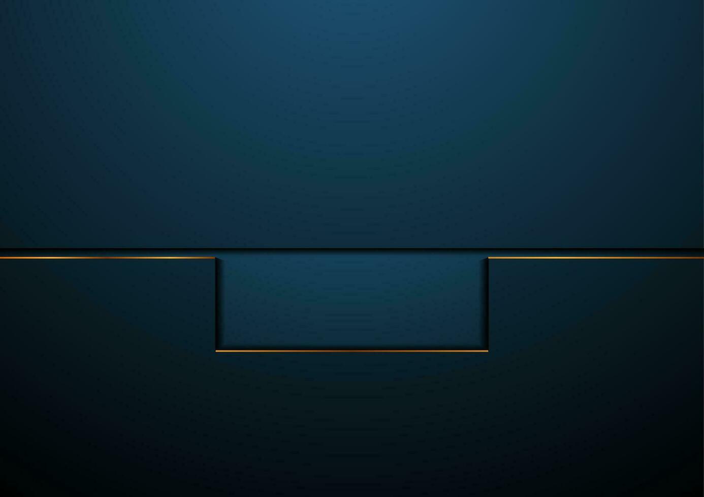 Dark blue and golden abstract corporate material background vector