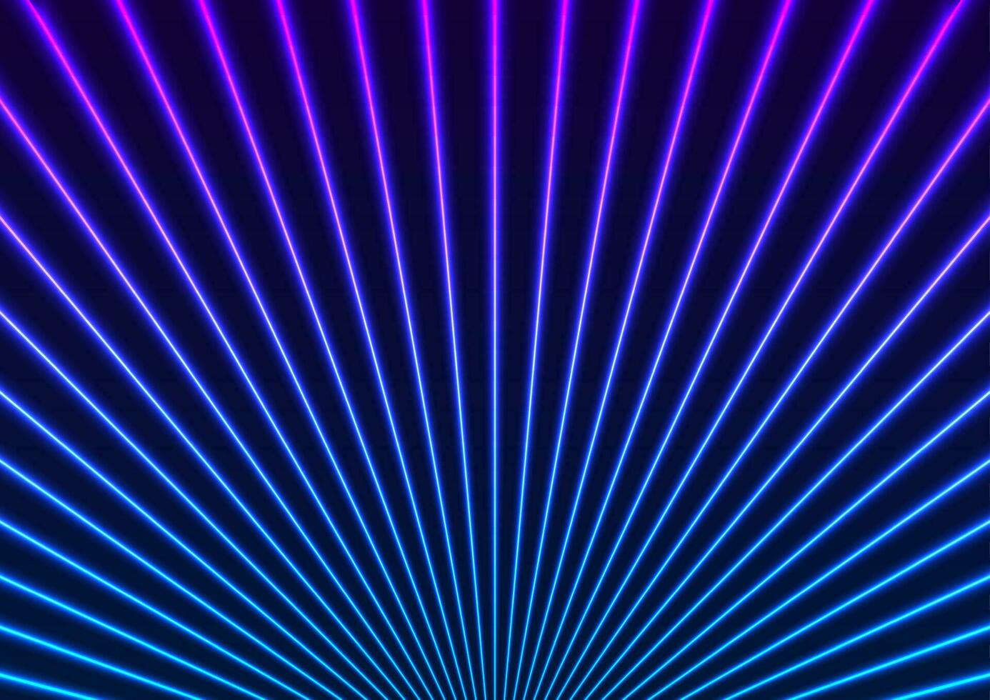 Bright blue violet neon laser rays lines tech abstract background vector