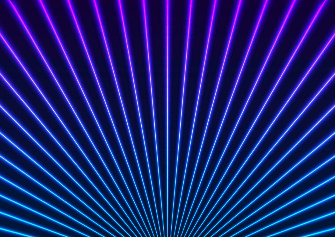 Bright blue violet neon laser rays lines tech abstract background vector