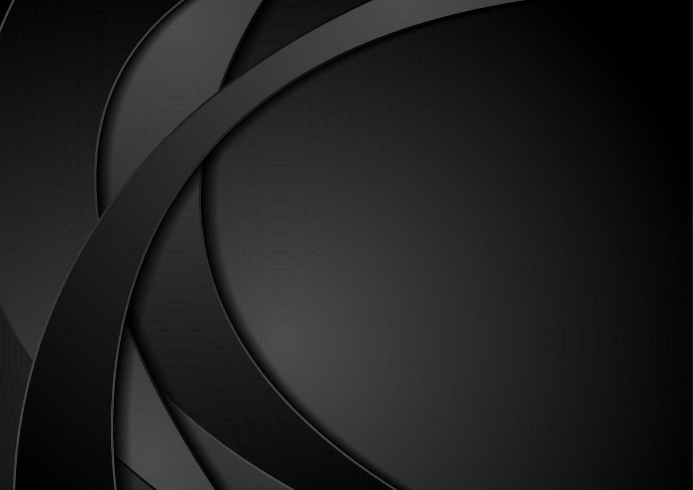 Abstract black corporate waves vector art background