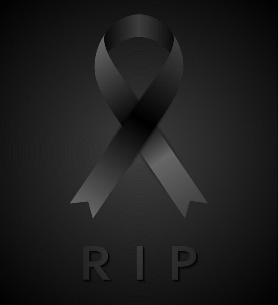Black mourning tape and rip inscription vector