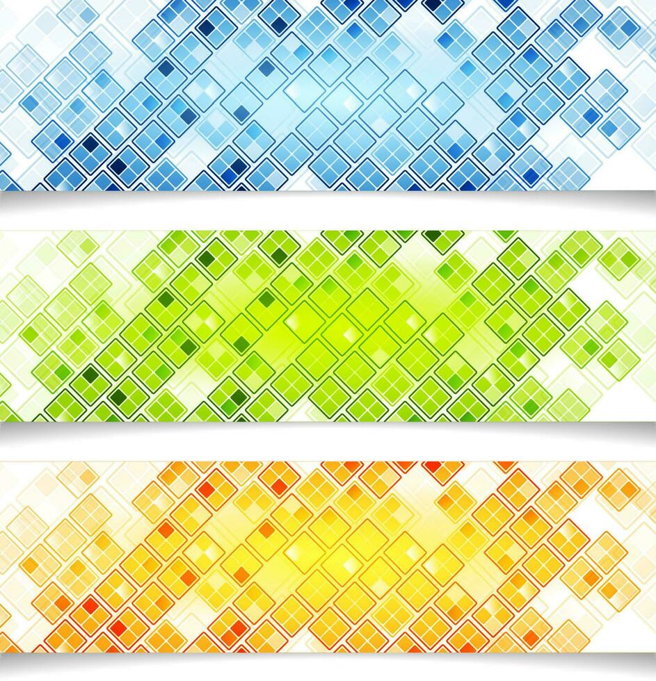 Abstract bright vector tech banners