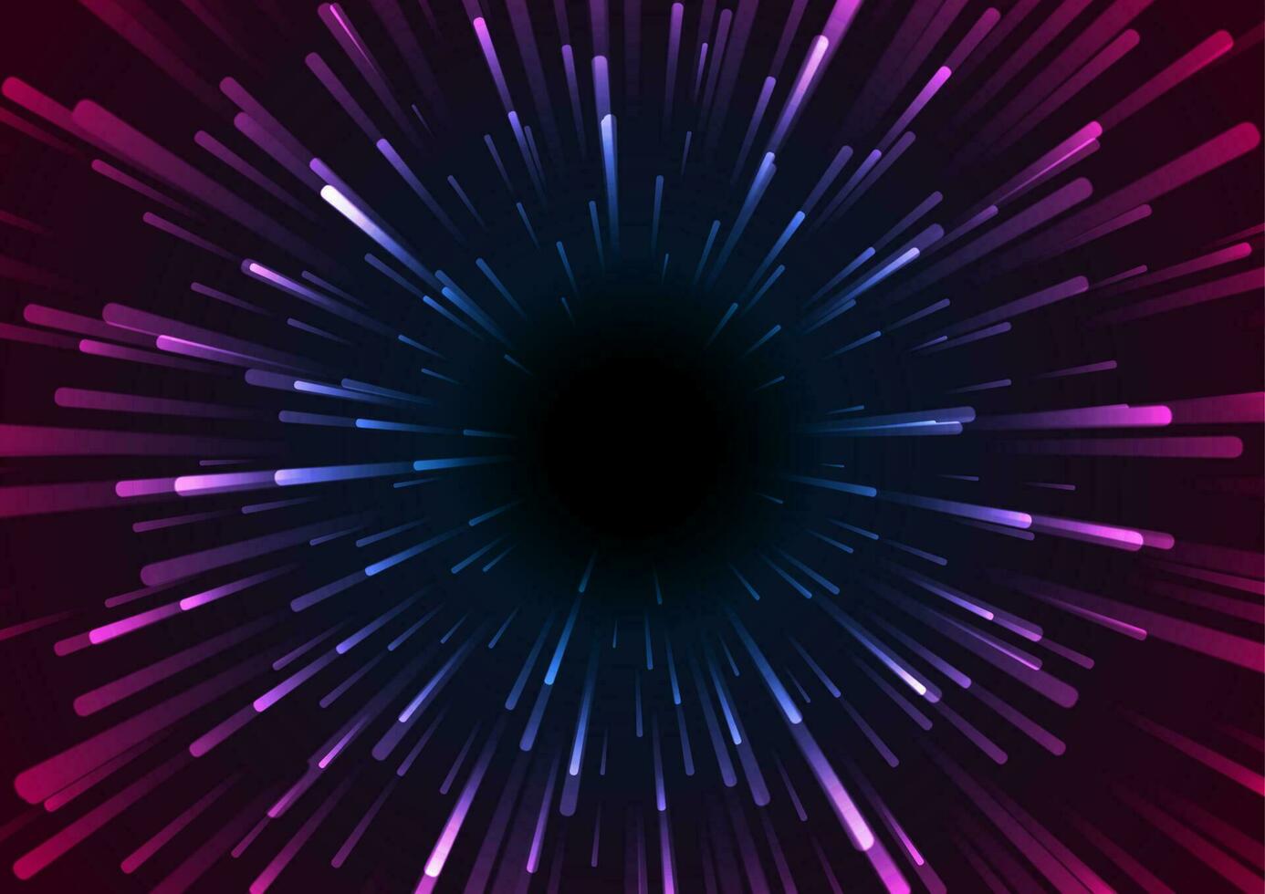 Blue purple neon space starburst abstract background vector