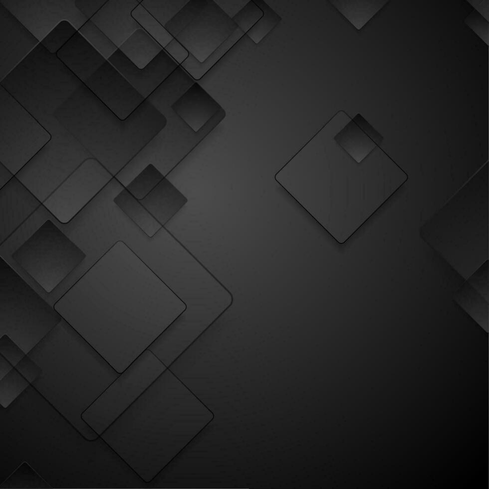 Abstract black tech squares vector background