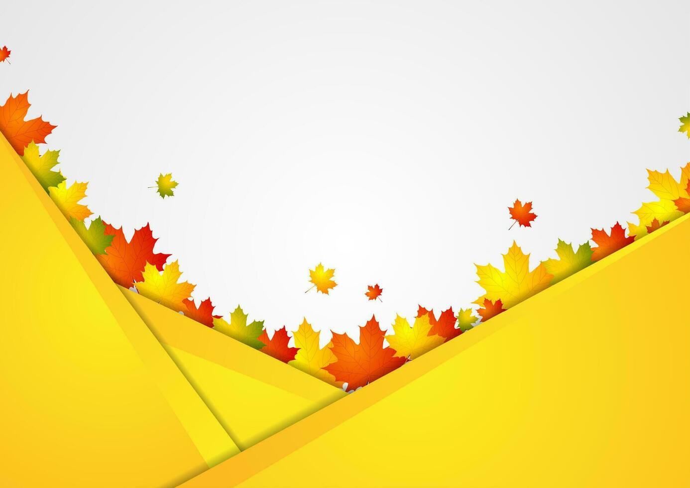 Abstract corporate background with autumn leaves vector