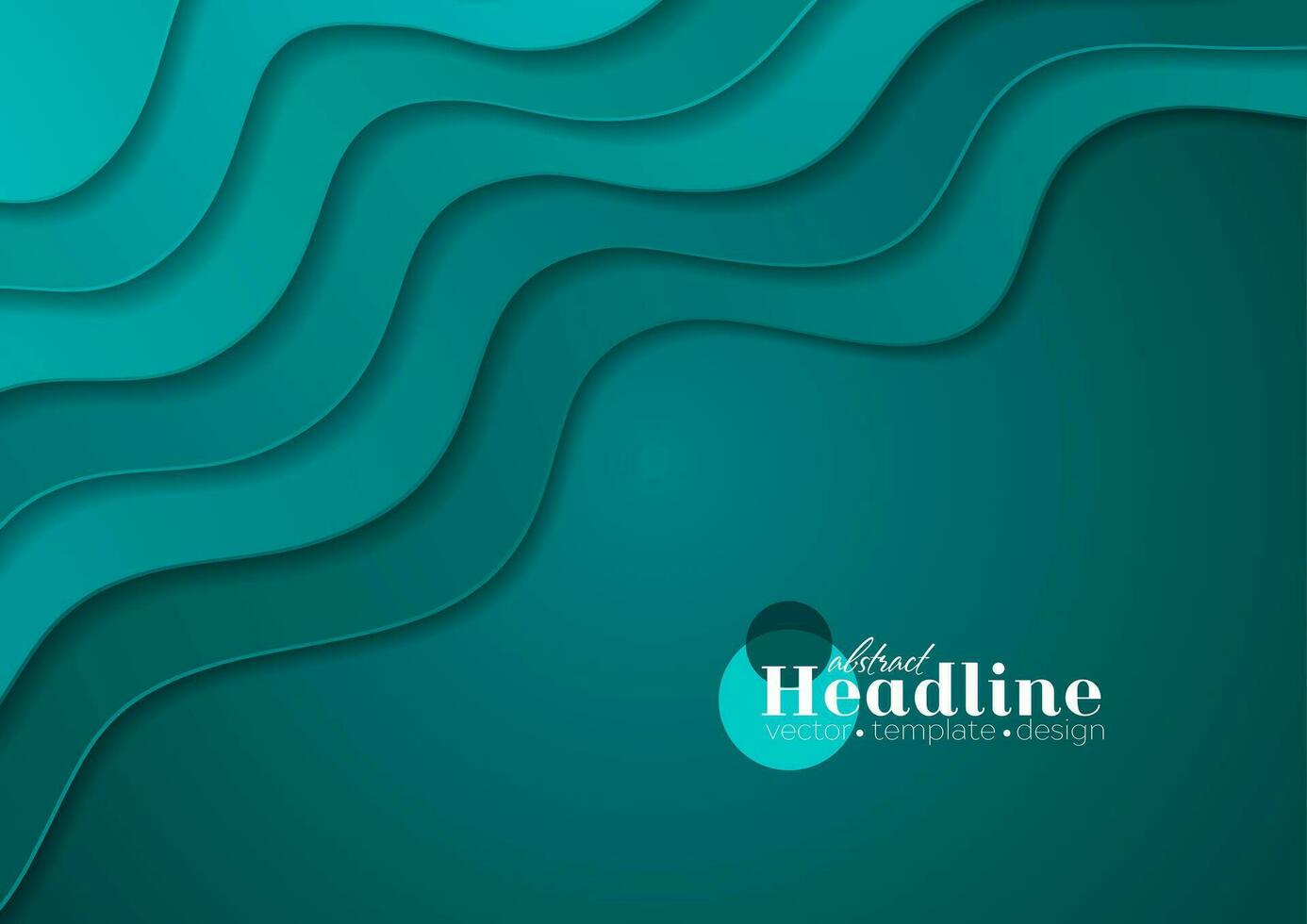 Turquoise corporate minimal material waves abstract background vector