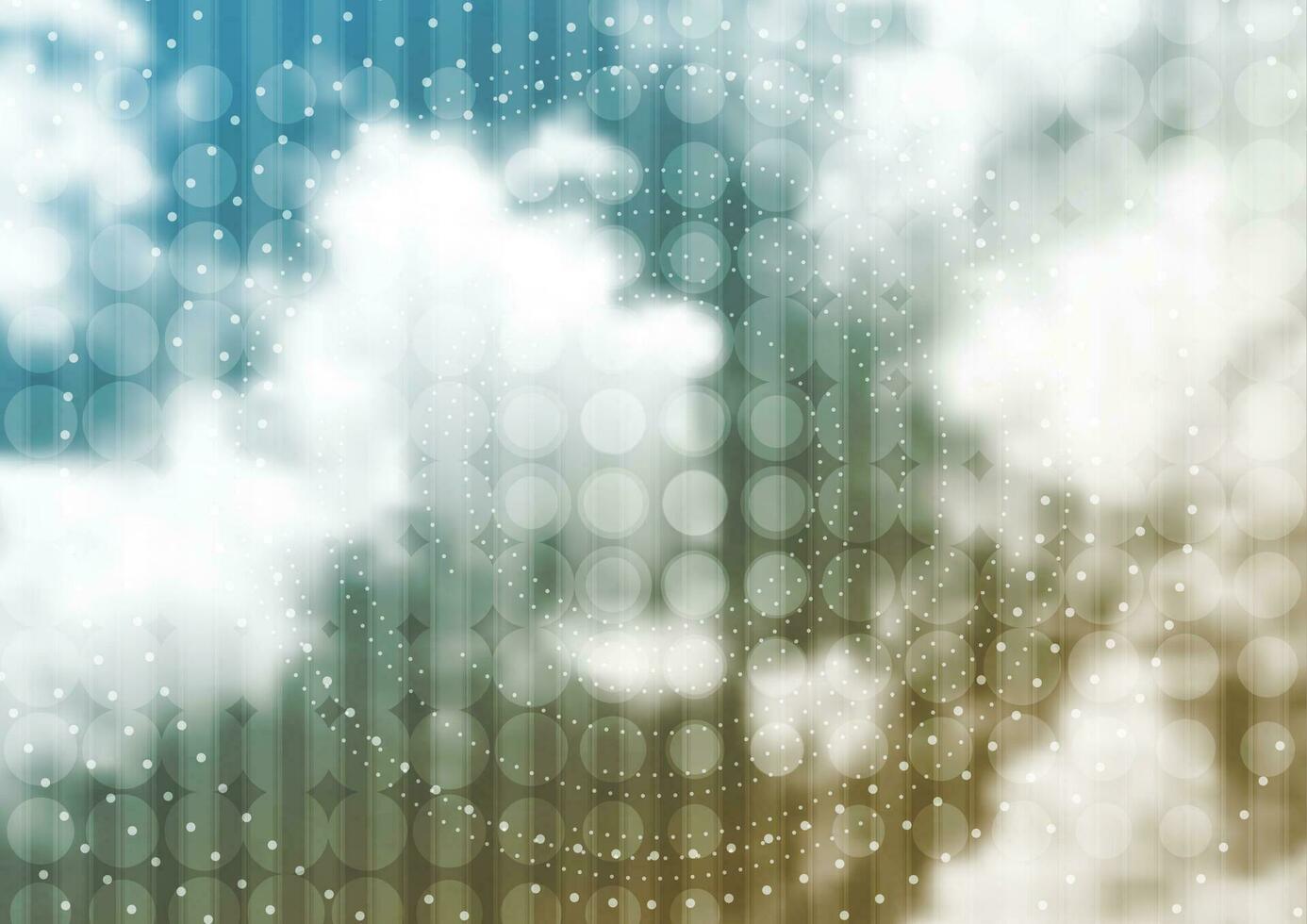 Cloudscape vector background with circles and dots