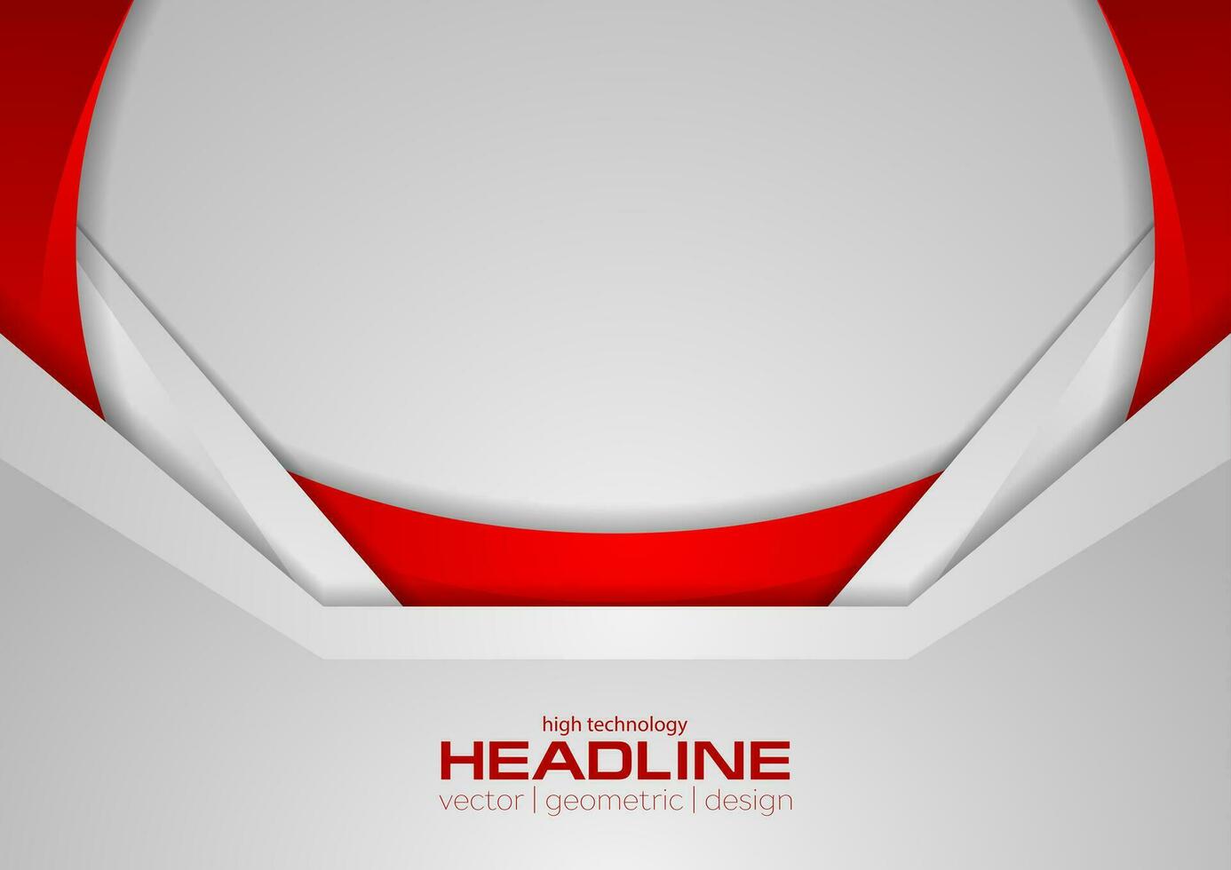 Abstract grey and red tech corporate wavy background vector