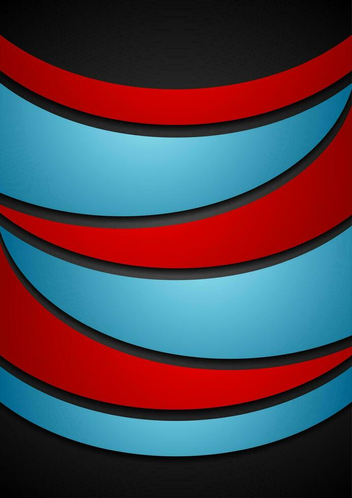 Abstract red and blue wavy corporate background vector