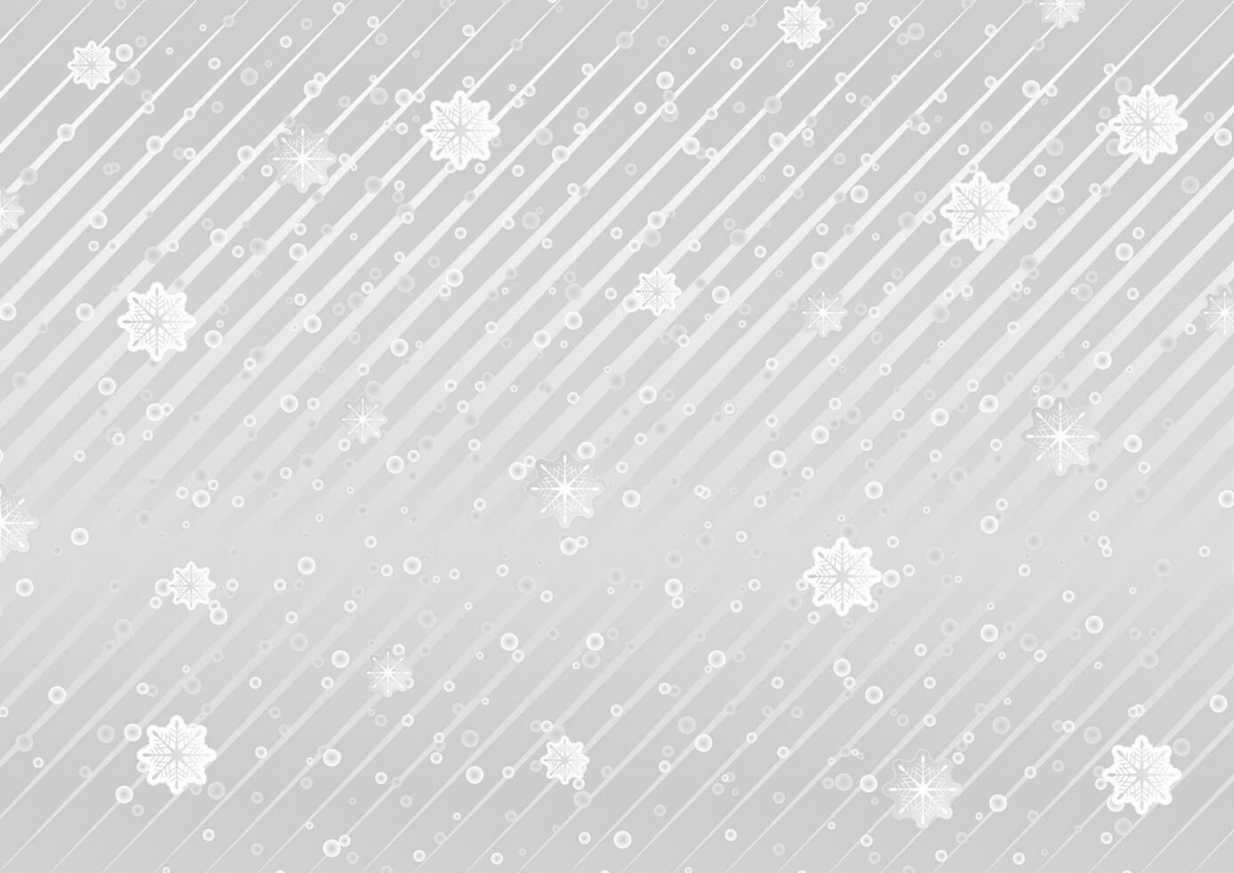 Grey and white stripes and snowflakes abstract background vector