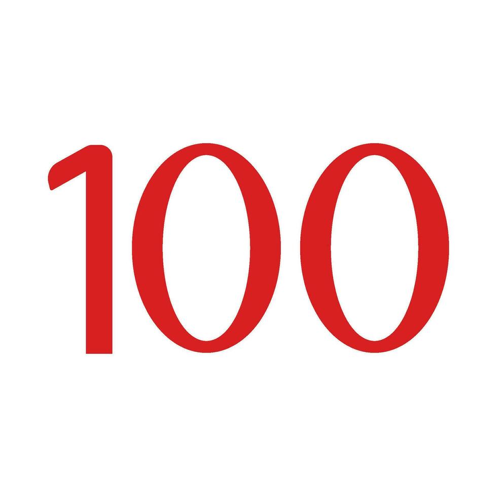 number icon 100 vector