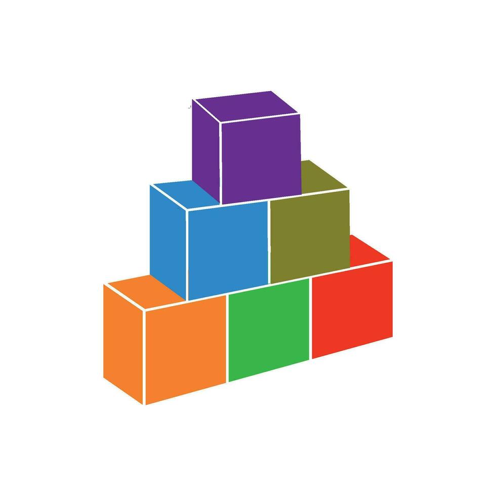 stacked blocks box icon vector