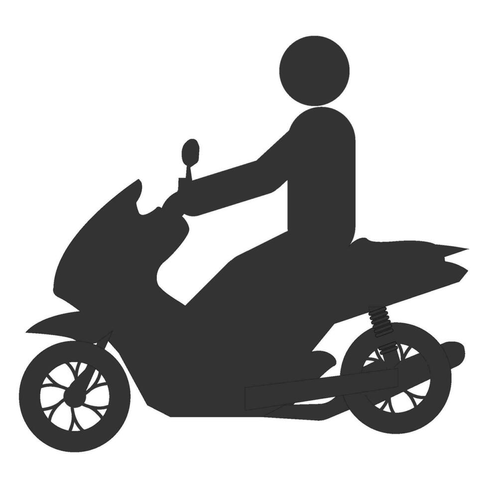 persona montando motocicleta icono vector