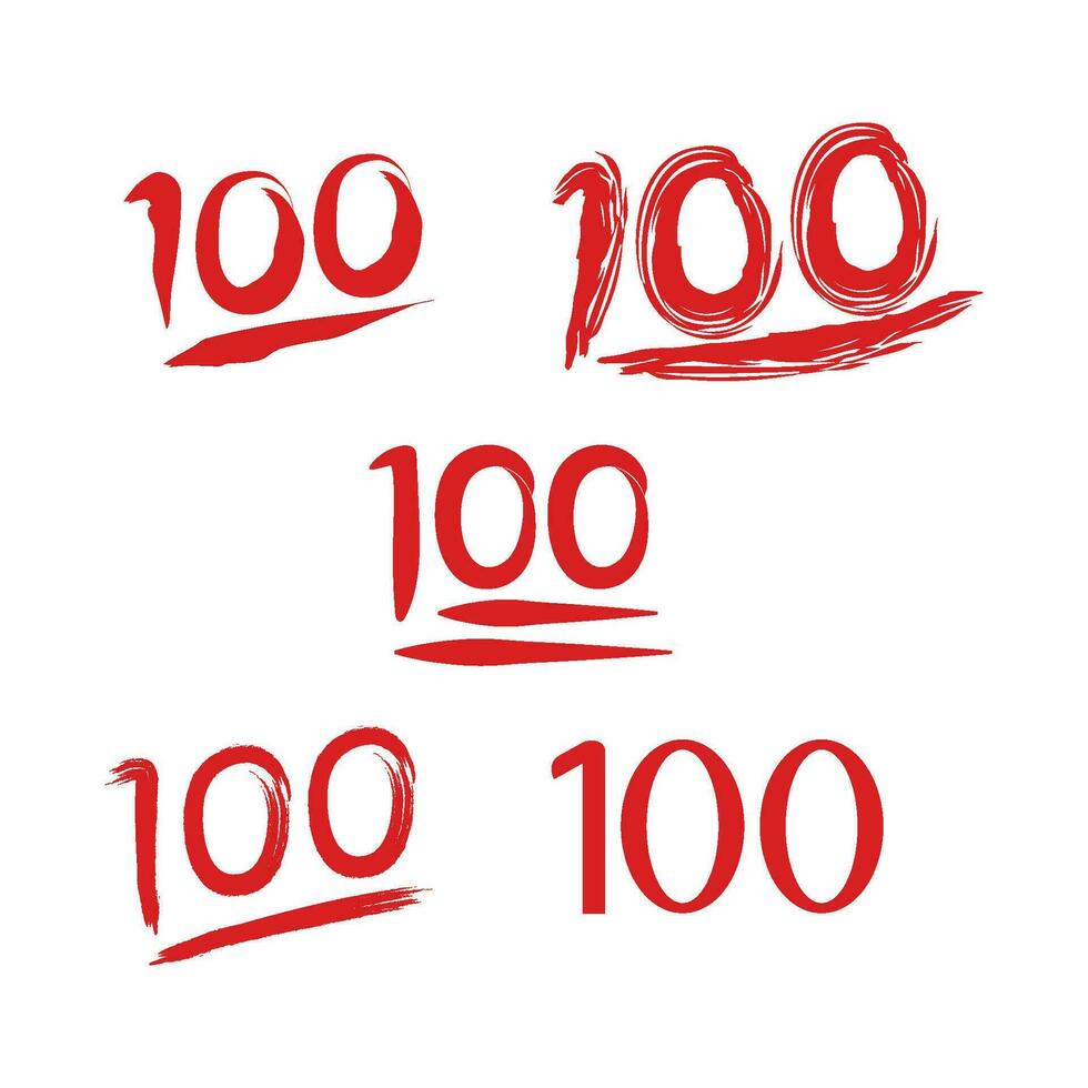 number icon 100 vector