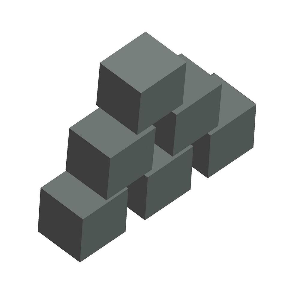 stacked blocks box icon vector