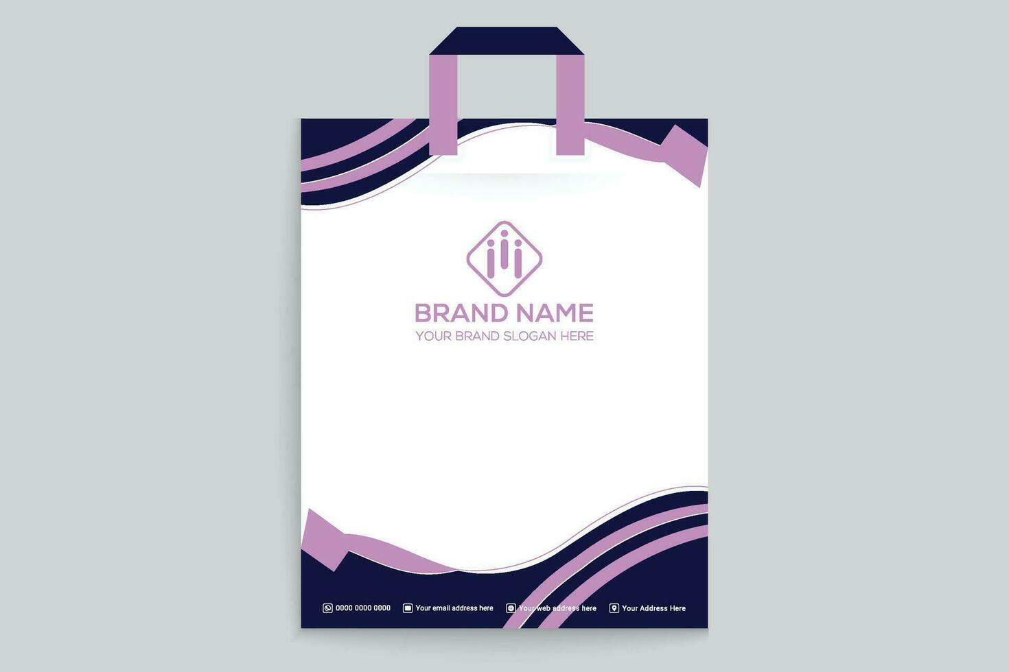 Clean style modern shopping bag template vector