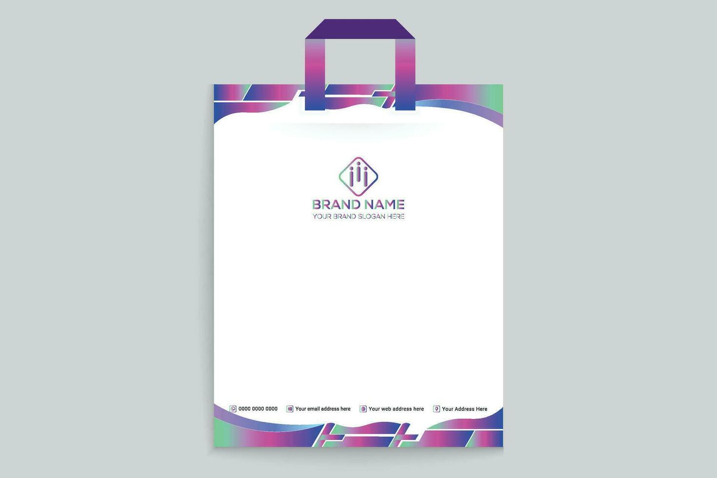 Gradient   luxury shopping bag template vector