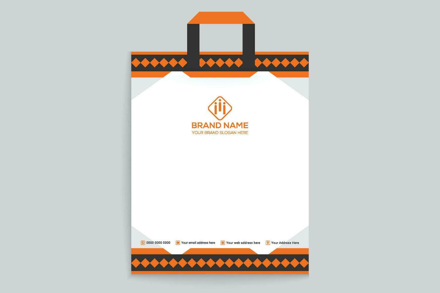 Orange shape shopping bag design vector