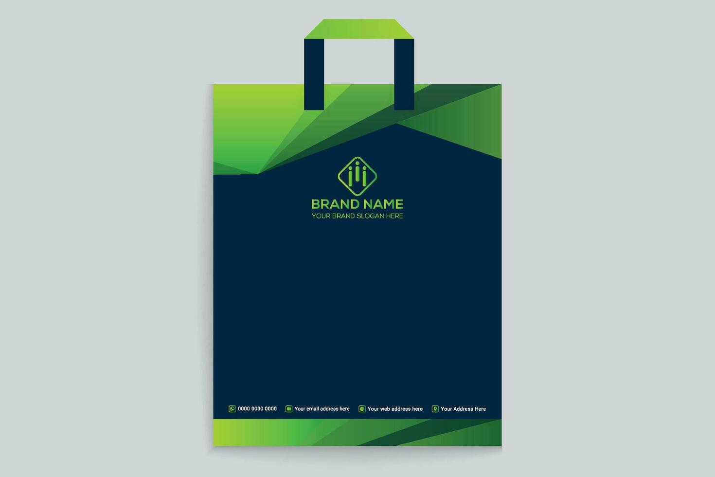 green  shape shopping bag design vector