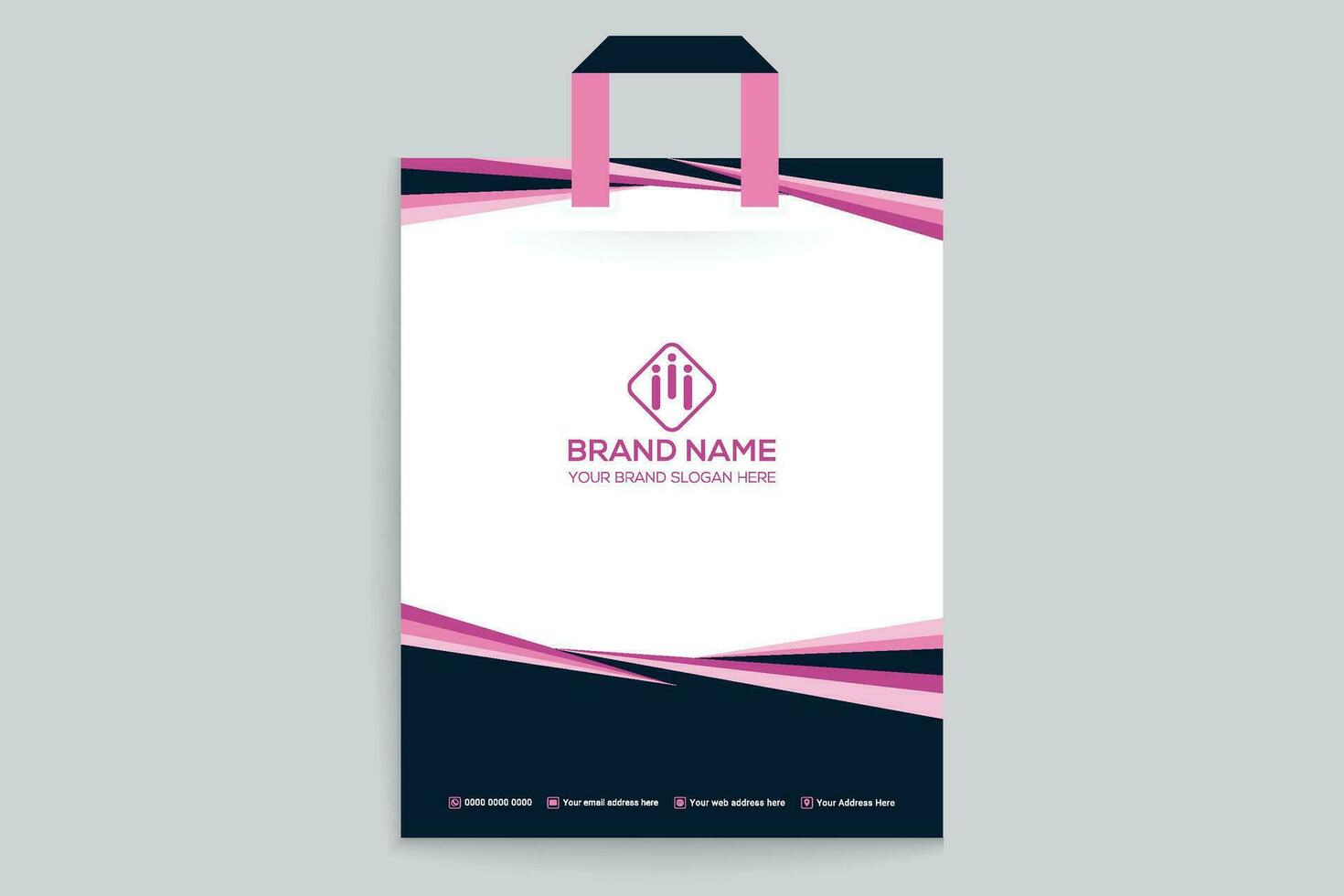 Clean style modern shopping bag template vector