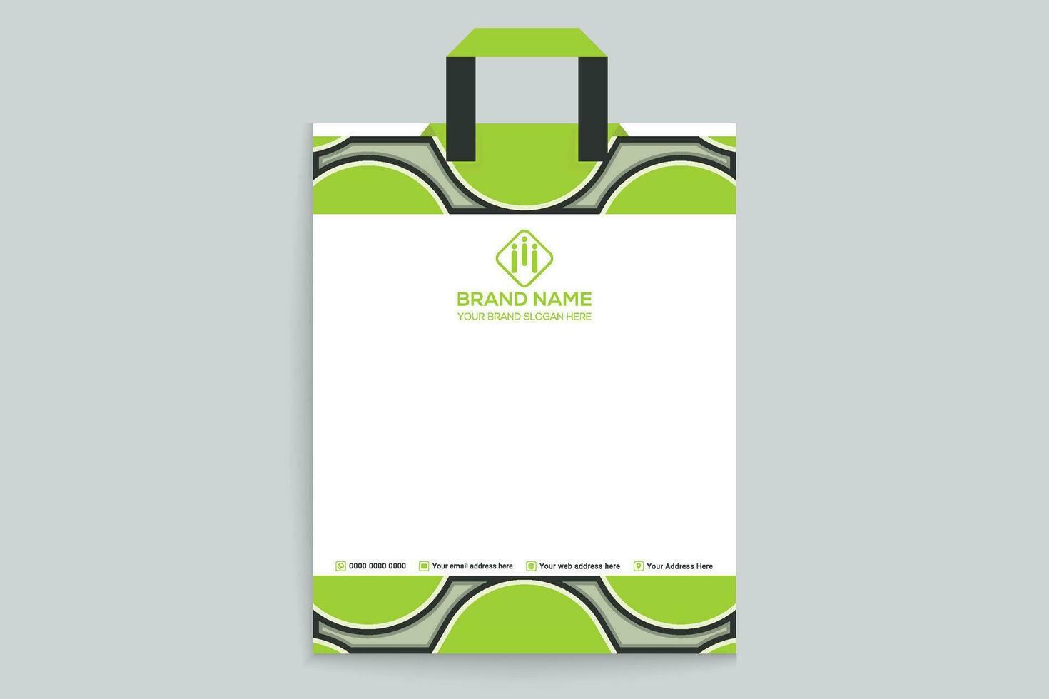 green  shape shopping bag design vector