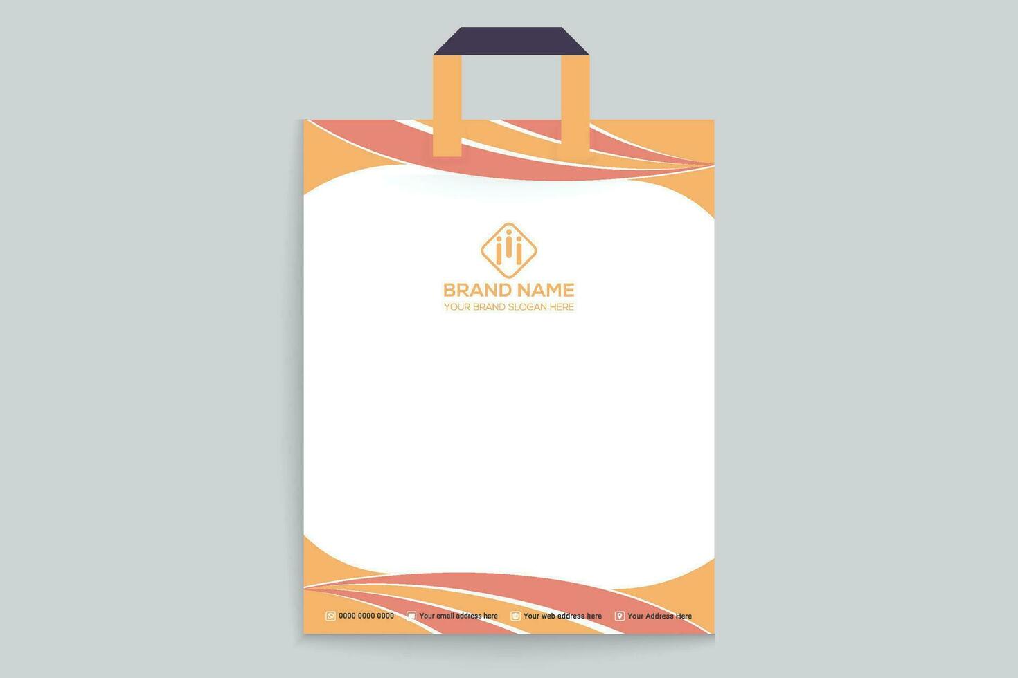 Clean minimal shopping bag design vector