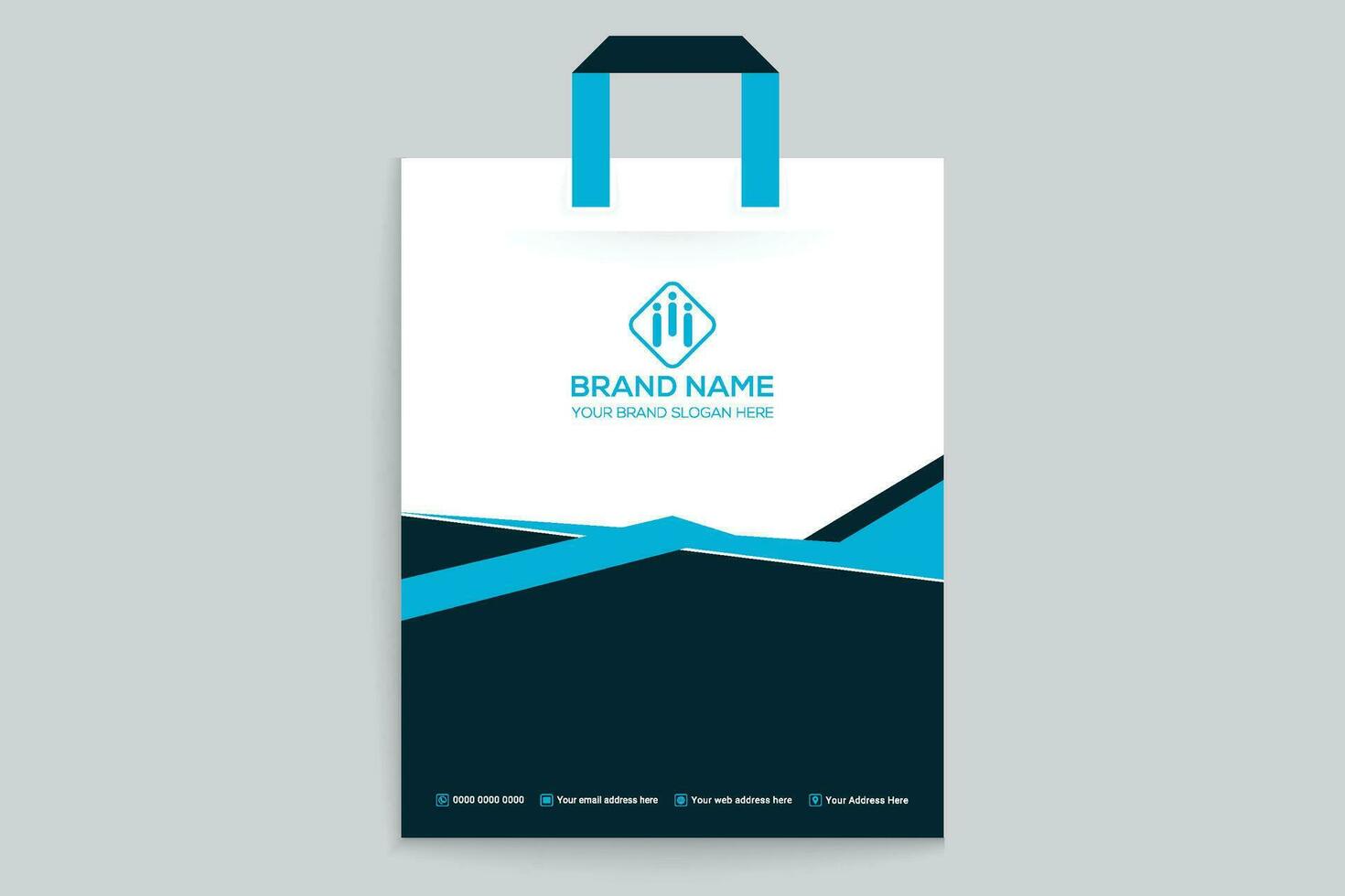 Clean style modern shopping bag template vector