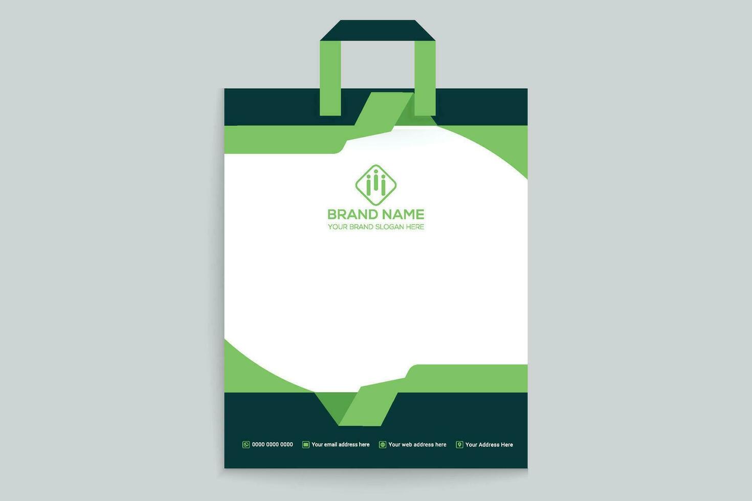 green shape shopping bag design vector