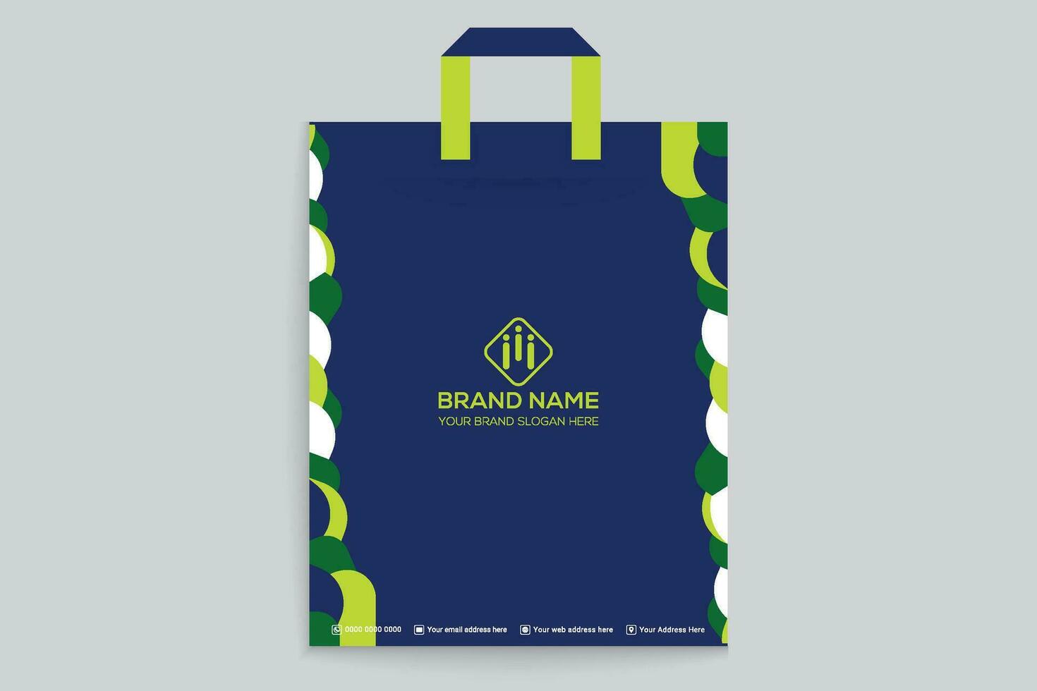 green  shape shopping bag design vector