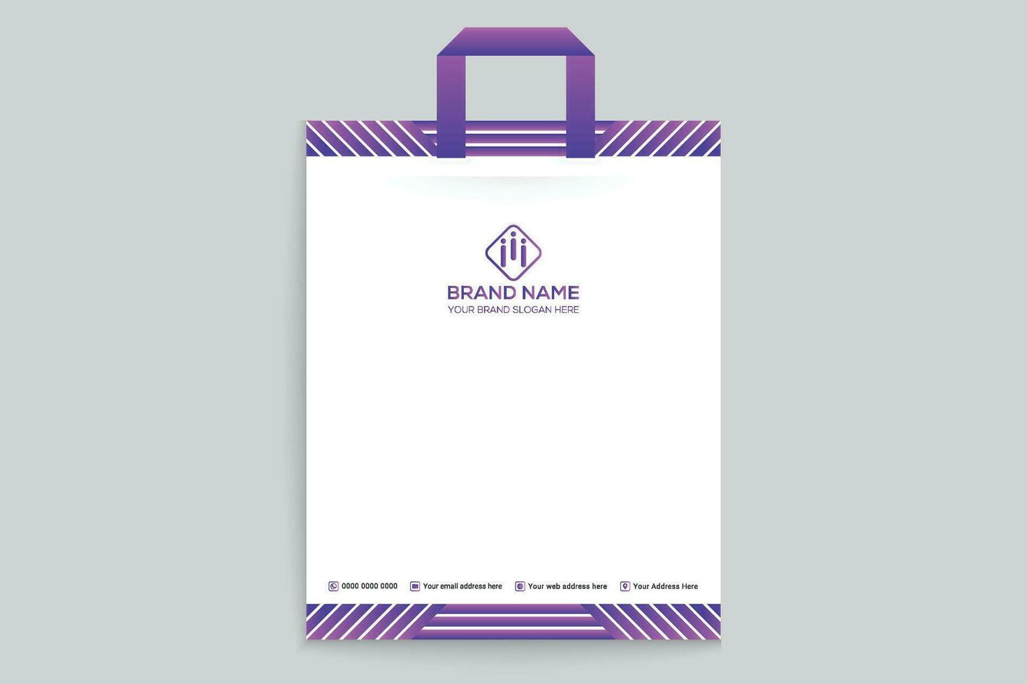 Clean minimal shopping bag template vector